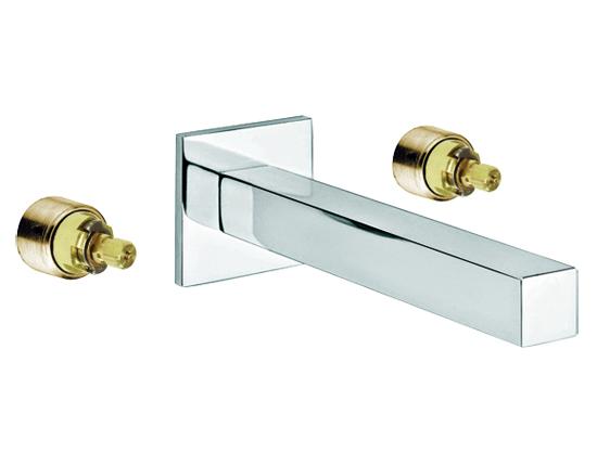 ENSAMBLE PARA MEZCLADORA DE LAVABO 8" PARED KUBICA SATIN CON CONTRA SIN REBOSADERO 261-E3004S
