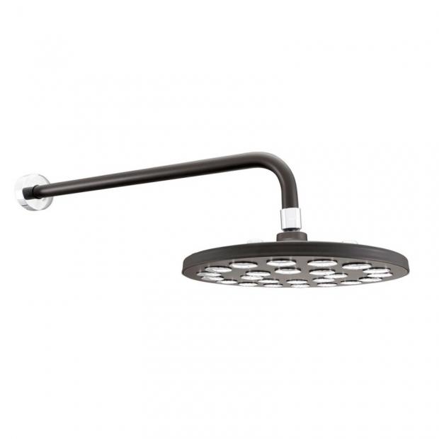 REGADERA PLATO ANCHO 10" BRAZO Y CHAPETON EBANO/CROMO 261-H3007TR035EB