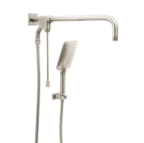 REGADERA MANUAL BRAZO LARGO CHAPETON CUADRADO SATIN DURAVEX 2 CHORROS HELVEX RM15SD 261-RM15SD