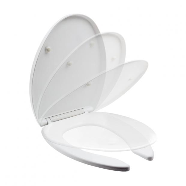 ASIENTO PARA WC ALARGADO CON TAPA ENVOLVENTE CIERRE LENTO BLANCO 261C-AT4