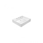 LAVABO HELVEX DE SOBREPONER LUCERNA3 55*45 3 TALADROS BLANCO CON REBOSADERO LV23P 261C-LVLUCER3