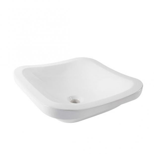 LAVABO HELVEX DE SOBREPONER STALA 46*46 SIN REBOSADERO BLANCO 261C-LVSTALA