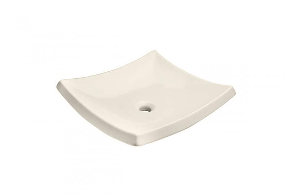 LAVABO HELVEX DE SOBREPONER TRAZZO 49*43 SIN REBOSADERO MARFIL LV5M 261C-LVTRAZZOM